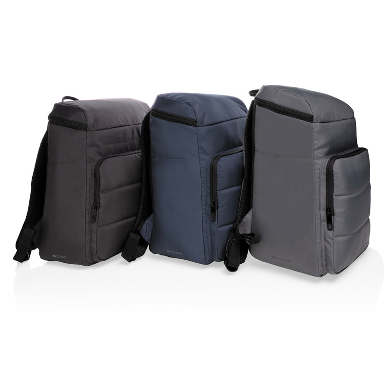 Load image into Gallery viewer, Outdoor Impact AWARE™ RPET cooler backpack by XD Xclusive, showing the insulated cooler compartment and adjustable straps.