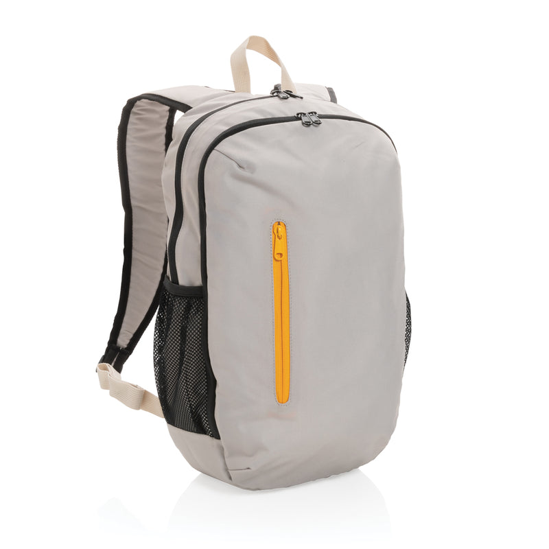 Load image into Gallery viewer, 300D RPET casual backpack from XD Collection with adjustable straps and multiple compartments, made from eco-friendly recycled polyester.