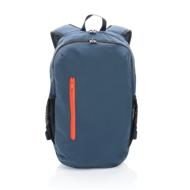 Load image into Gallery viewer, Light green 300D RPET casual backpack from XD Collection with adjustable straps and multiple compartments.