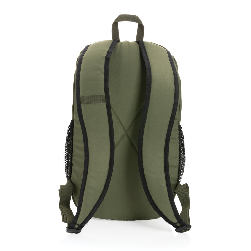 Load image into Gallery viewer, Blue 300D RPET casual backpack from XD Collection, featuring multiple compartments and adjustable straps, suitable for everyday use.