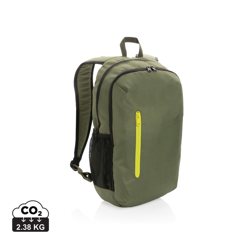 Load image into Gallery viewer, XD Collection 300D RPET casual backpack shown with adjustable straps and spacious main compartment for everyday travel.