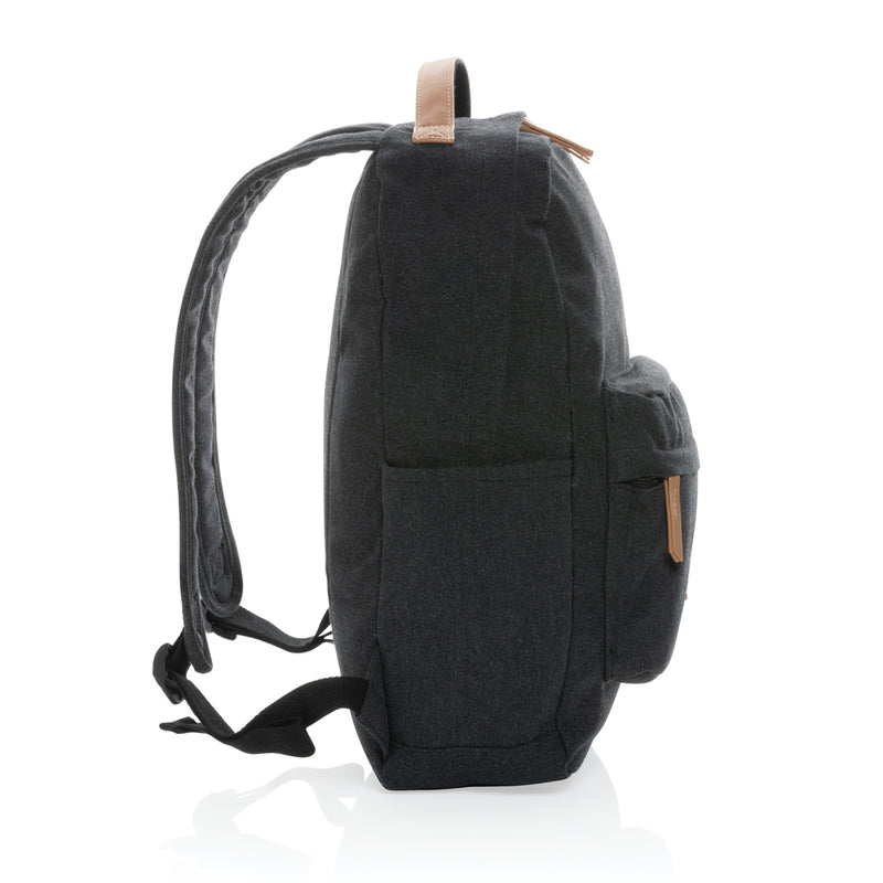 Load image into Gallery viewer, 16 oz recycled canvas backpack from XD Collection, featuring adjustable straps and multiple compartments for travel and everyday use.