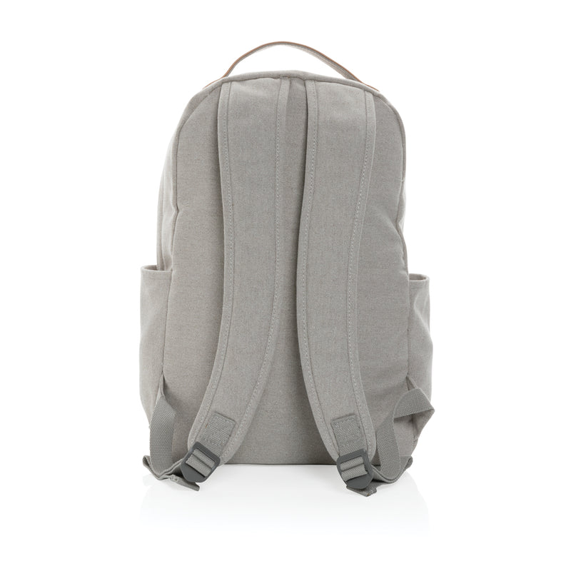 Load image into Gallery viewer, 16 oz recycled canvas backpack from XD Collection featuring adjustable straps and multiple compartments.