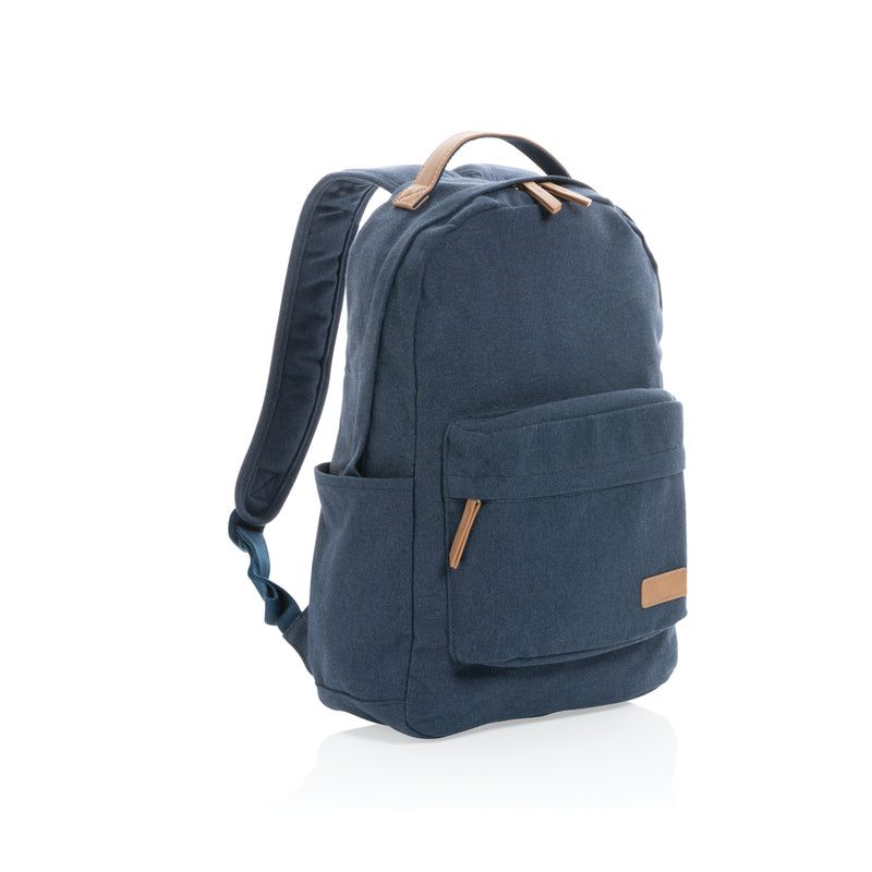 Load image into Gallery viewer, 16 oz recycled canvas backpack from XD Collection, durable bag with adjustable straps and eco-friendly design.