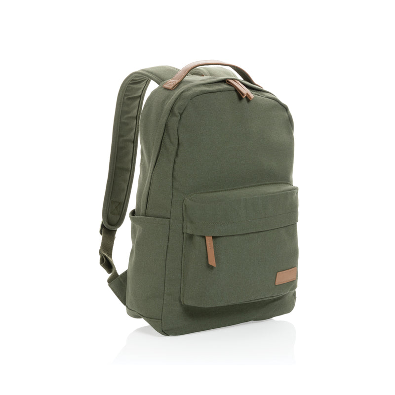 Load image into Gallery viewer, Recycled 16 oz. canvas backpack from XD Collection with multiple compartments and adjustable straps.