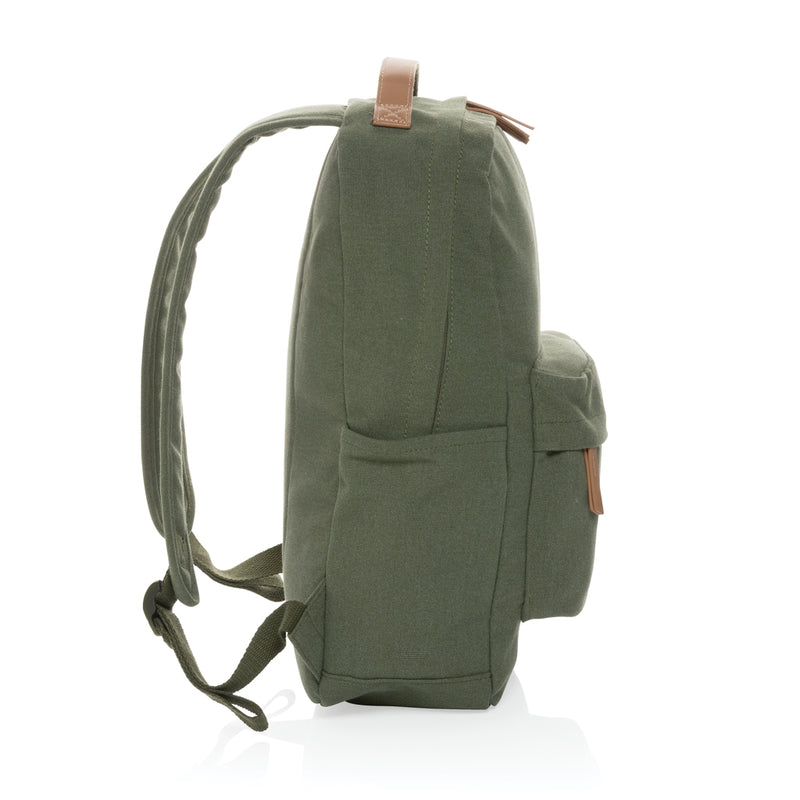Load image into Gallery viewer, 16 oz recycled canvas backpack from XD Collection with adjustable straps and multiple compartments for travel and everyday use.