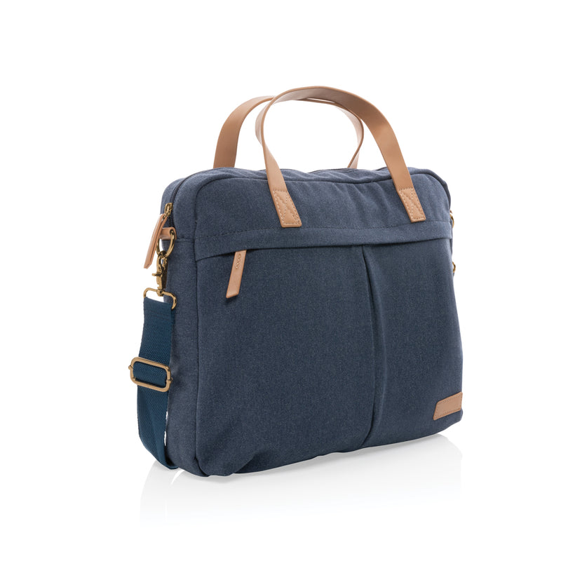 Load image into Gallery viewer, Recycled 16 oz. canvas laptop bag from XD Collection, featuring a sleek design and durable material for travel and everyday use.