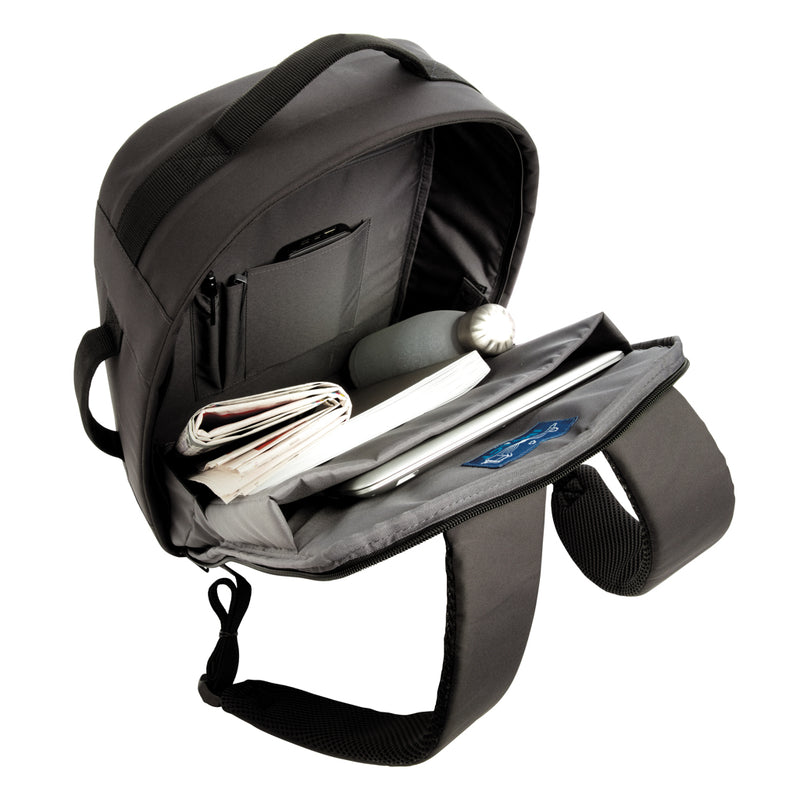 Load image into Gallery viewer, XD Xclusive Impact AWARE™ RPET anti-theft 15.6-inch laptop backpack with multiple compartments and padded straps.