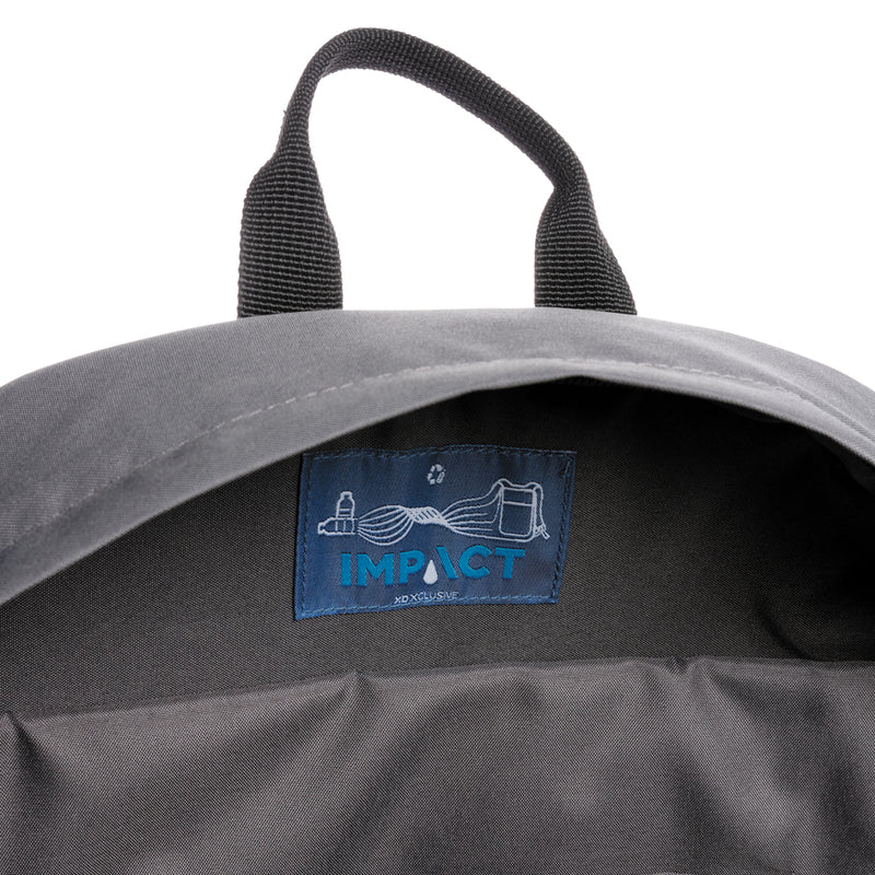 Load image into Gallery viewer, Impact AWARE™ RPET 15.6-inch laptop backpack by XD Xclusive, showing its eco-friendly design and spacious interior.