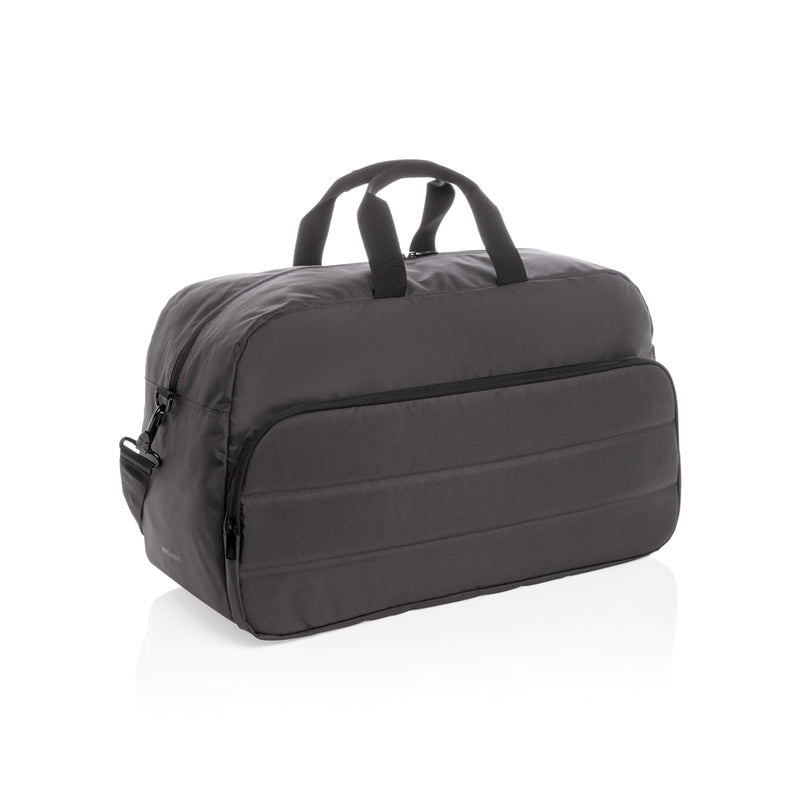 Load image into Gallery viewer, Impact AWARE™ RPET weekend duffel bag by XD Xclusive showing durable fabric, spacious main compartment, and adjustable shoulder strap.