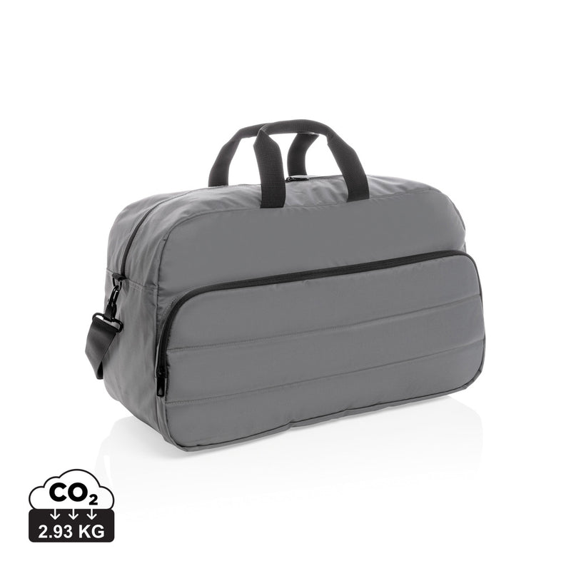Load image into Gallery viewer, Impact AWARE™ RPET weekend duffel bag by XD Xclusive, showing the spacious design and durable fabric with handles and zipper closure.