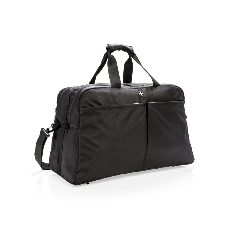 Load image into Gallery viewer, Swiss Peak RFID duffle with suitcase opening - Custom Wood Designs