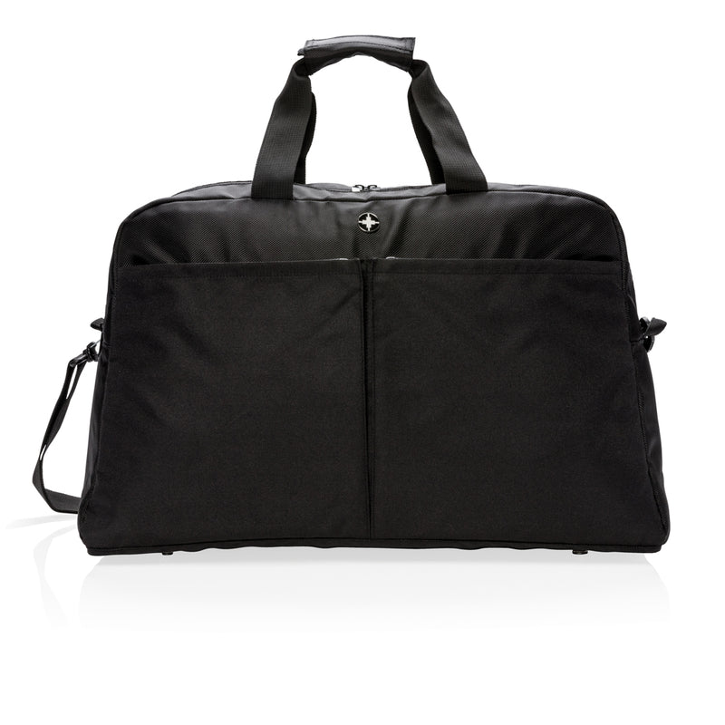 Load image into Gallery viewer, Swiss Peak RFID duffle with suitcase opening - Custom Wood Designs
