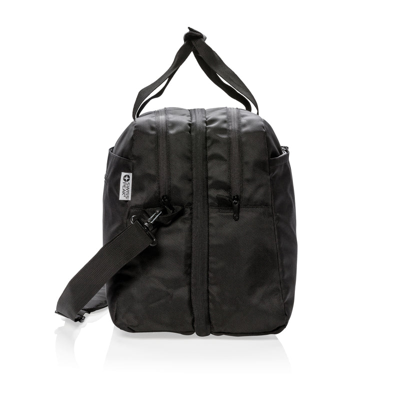 Load image into Gallery viewer, Swiss Peak RFID duffle with suitcase opening - Custom Wood Designs