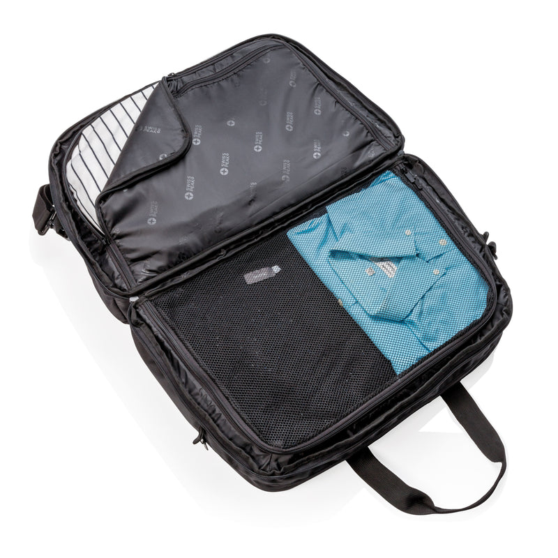 Load image into Gallery viewer, Swiss Peak RFID duffle with suitcase opening - Custom Wood Designs