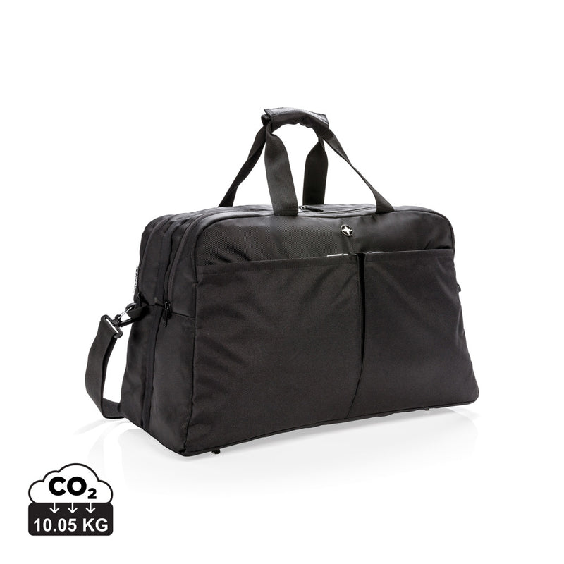 Load image into Gallery viewer, Swiss Peak RFID duffle with suitcase opening - Custom Wood Designs