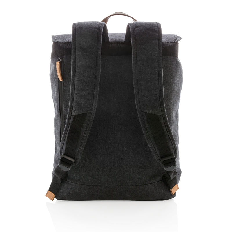 Load image into Gallery viewer, Canvas laptop backpack by XD Collection, PVC-free bag with multiple compartments and comfortable straps for travel and daily use.