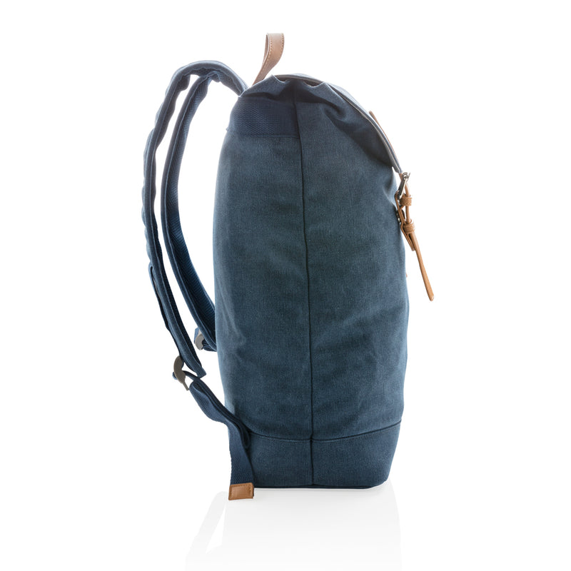 Load image into Gallery viewer, PVC-free canvas laptop backpack by XD Collection, showing durable, stylish bag with multiple compartments and padded shoulder straps.