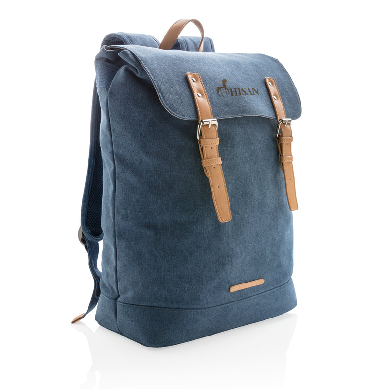 Load image into Gallery viewer, PVC-free Canvas laptop backpack by XD Collection with multiple compartments and adjustable straps, ideal for travel and daily use.