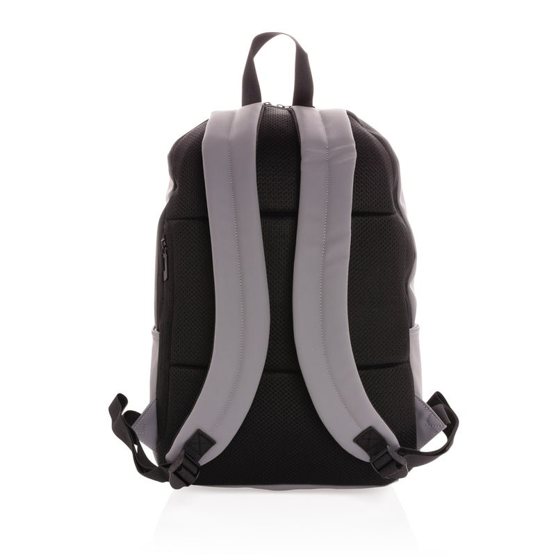 Load image into Gallery viewer, XD Collection Smooth PU 15.6-inch laptop backpack featuring multiple compartments and padded straps for comfortable carrying.