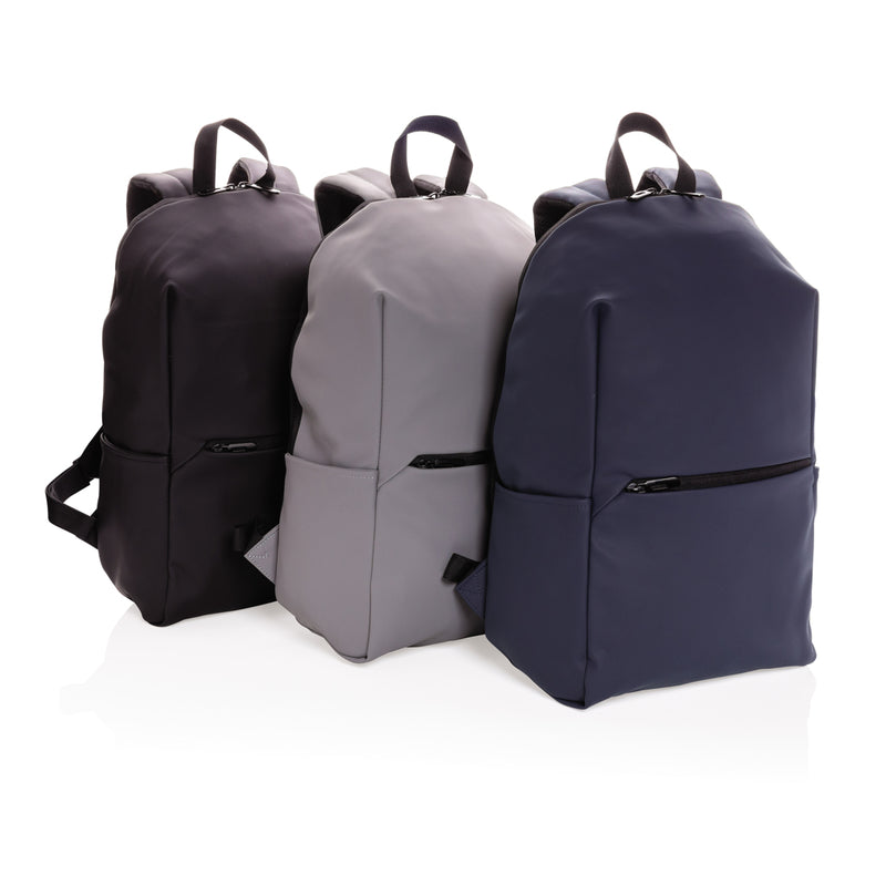 Load image into Gallery viewer, XD Collection smooth PU 15.6-inch laptop backpack with multiple compartments and adjustable straps, designed for travel and everyday use.