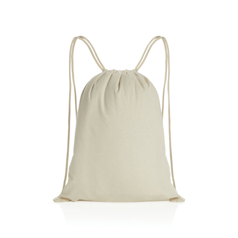 Load image into Gallery viewer, Recycled cotton drawstring backpack by XD Collection from Impact AWARE™ with adjustable straps and spacious main compartment.