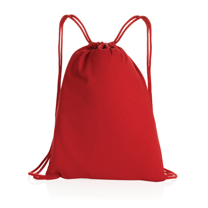 Load image into Gallery viewer, Recycled cotton drawstring backpack from XD Collection, Impact AWARE™ branded, lightweight 145g bag with adjustable straps.