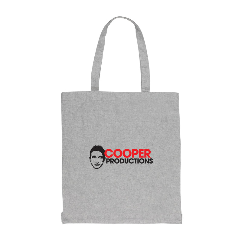 Load image into Gallery viewer, Recycled cotton tote bag with bottom in natural color, from XD Collection Impact AWARE™ series, ideal for shopping and travel.