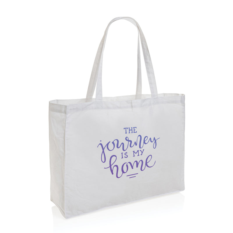 Load image into Gallery viewer, Cotton shopper bag by XD Collection featuring a 145g lightweight, eco-friendly design, suitable for shopping and travel.
