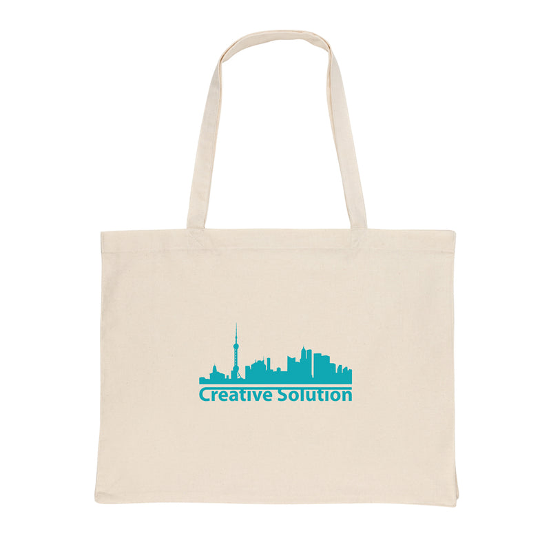 Load image into Gallery viewer, Cotton shopper bag by XD Collection, 145g weight, durable and eco-friendly for shopping and travel, shown in natural fabric appearance.