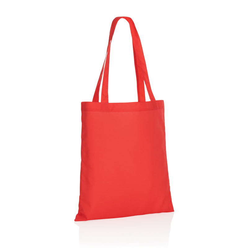 Load image into Gallery viewer, XD Collection RPET 190T tote bag in blue, made from recycled materials, with sturdy handles and spacious interior.