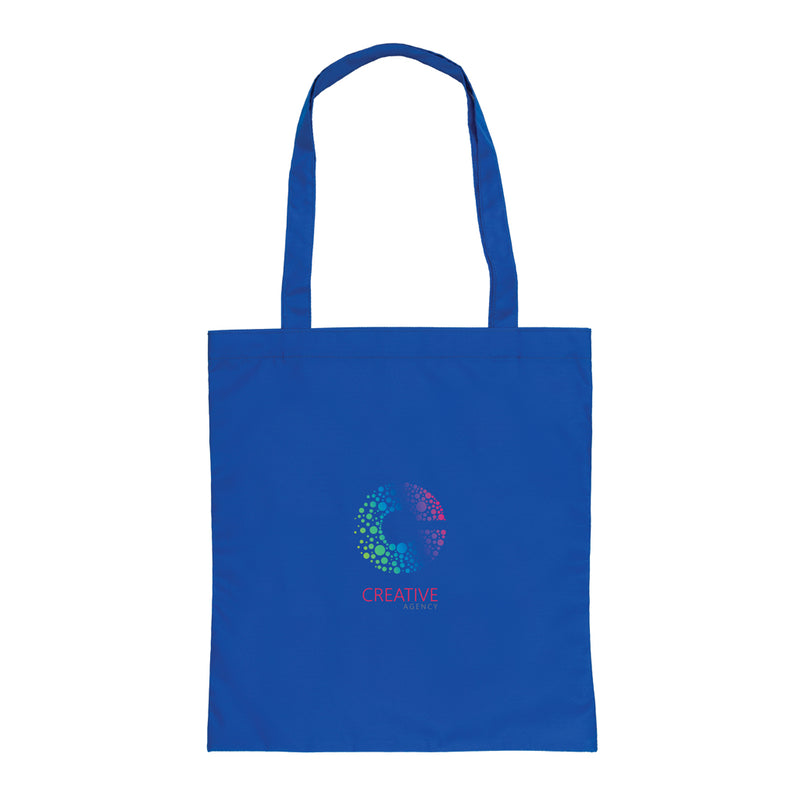 Load image into Gallery viewer, XD Collection RPET 190T tote bag in vibrant green with handles, made from recycled materials, suitable for shopping or travel.