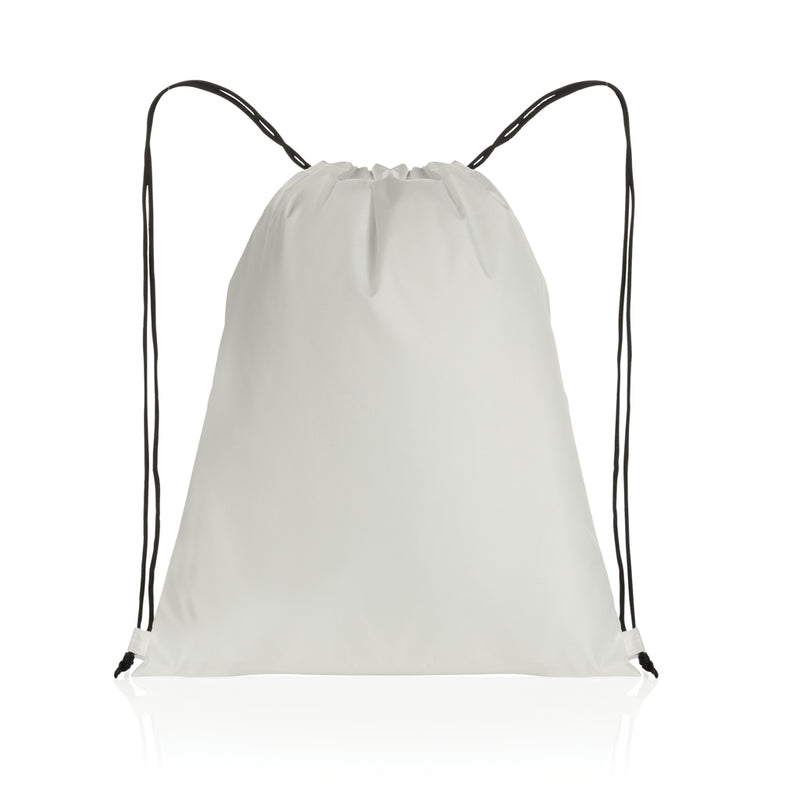 Load image into Gallery viewer, Impact AWARE™ RPET 190T drawstring bag by XD Collection, lightweight eco-friendly bag with drawstring closure and branded logo.