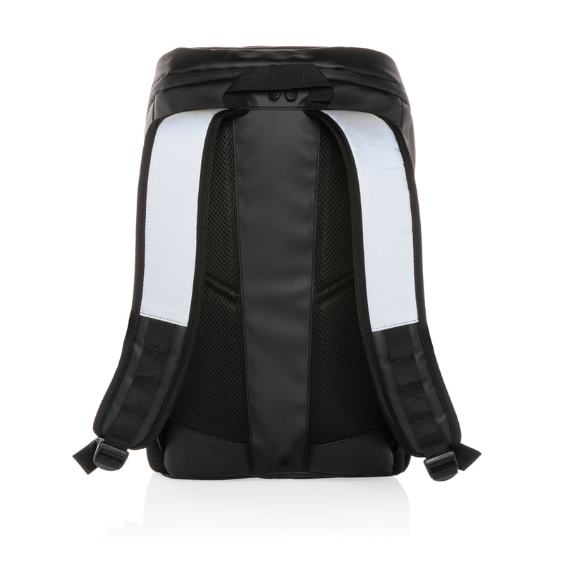 Load image into Gallery viewer, XD Collection PU high visibility laptop backpack with easy access compartment and 15.6-inch capacity, designed for travel and daily use.