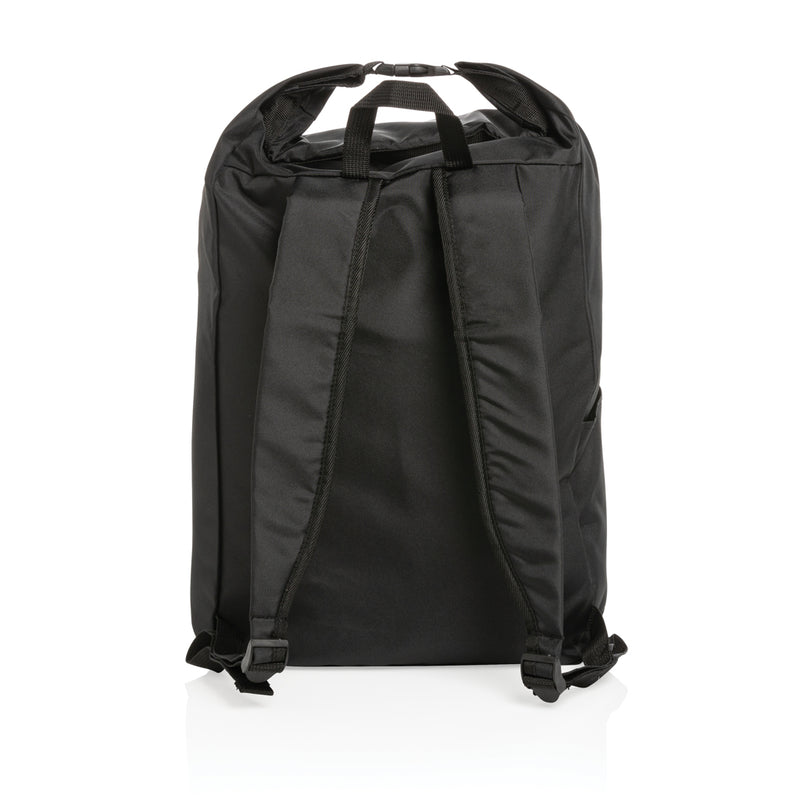 Load image into Gallery viewer, Lightweight Impact AWARE™ RPET rolltop backpack from XD Collection, showing its durable bag design with adjustable straps.
