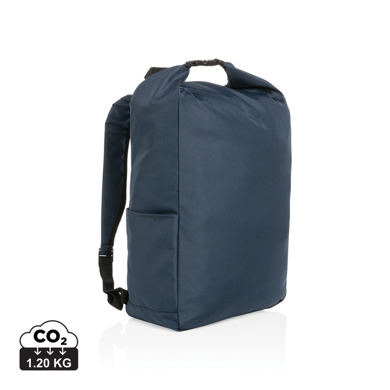 Load image into Gallery viewer, Lightweight RPET rolltop backpack from XD Collection's Impact AWARE™ line, featuring durable design and spacious storage.