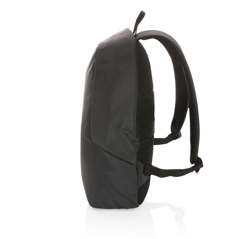 Load image into Gallery viewer, XD Collection Impact AWARE™ RPET anti-theft backpack, durable eco-friendly bag with secure zipper and sleek black design.