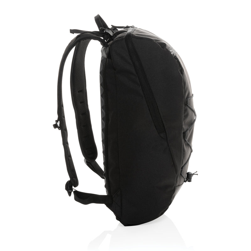 Load image into Gallery viewer, Impact AWARE™ 18L hiking backpack by XD Collection, showing the durable black bag with adjustable straps and multiple compartments.