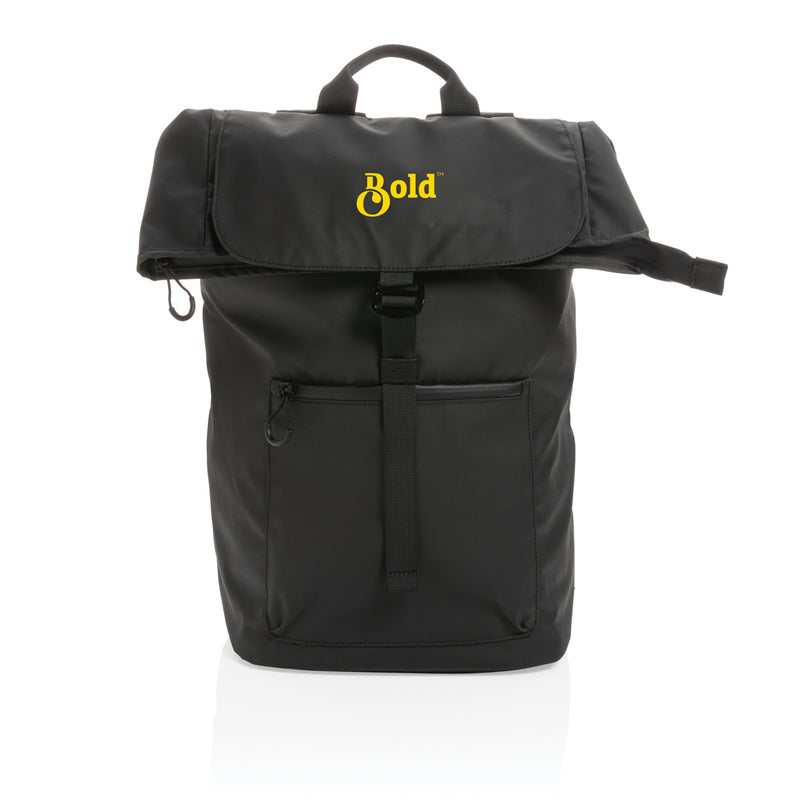 Load image into Gallery viewer, Impact AWARE™ RPET water-resistant 15.6-inch laptop backpack by XD Collection featuring multiple compartments and padded shoulder straps.