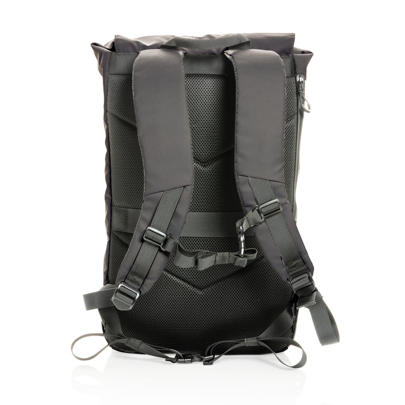 Load image into Gallery viewer, XD Collection Impact AWARE™ RPET water-resistant 15.6-inch laptop backpack with multiple compartments and padded straps.