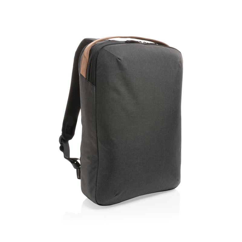 Load image into Gallery viewer, XD Xclusive Impact AWARE™ 300D two-tone deluxe 15.6-inch laptop backpack with multiple compartments and padded straps.