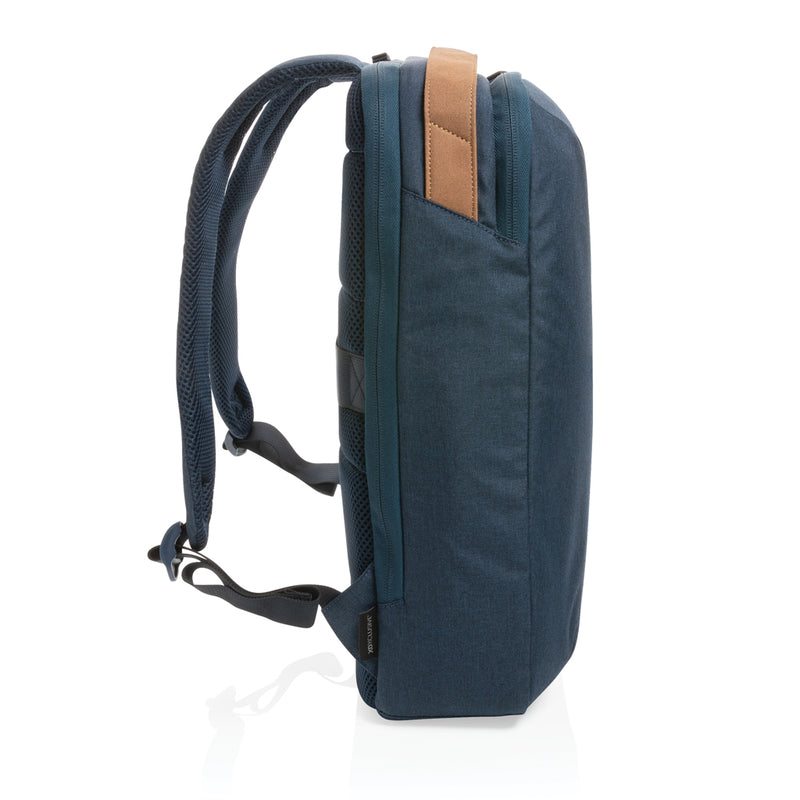 Load image into Gallery viewer, XD Xclusive Impact AWARE™ 300D two-tone deluxe 15.6-inch laptop backpack with padded straps and multiple compartments.