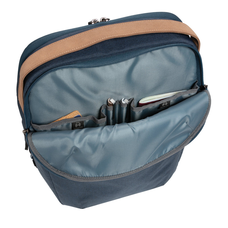 Load image into Gallery viewer, XD Xclusive Impact AWARE™ 300D two-tone deluxe 15.6-inch laptop backpack with padded straps and multiple compartments.