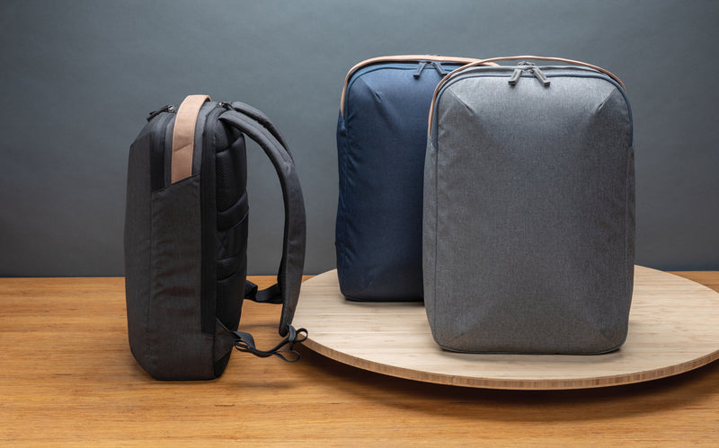 Load image into Gallery viewer, Impact AWARE™ 300D two-tone deluxe 15.6-inch laptop backpack by XD Xclusive with multiple compartments and padded straps.