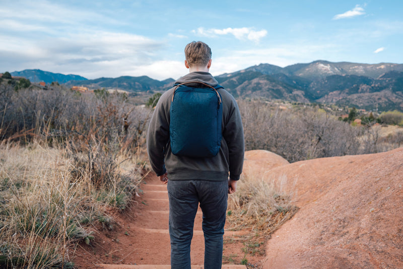 Load image into Gallery viewer, XD Xclusive Impact AWARE™ 300D two-tone deluxe 15.6-inch laptop backpack with multiple compartments and padded straps.