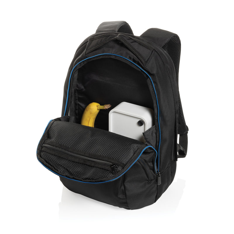 Load image into Gallery viewer, Impact AWARE™ Universal laptop backpack by XD Collection featuring multiple compartments and padded straps for comfortable carrying.