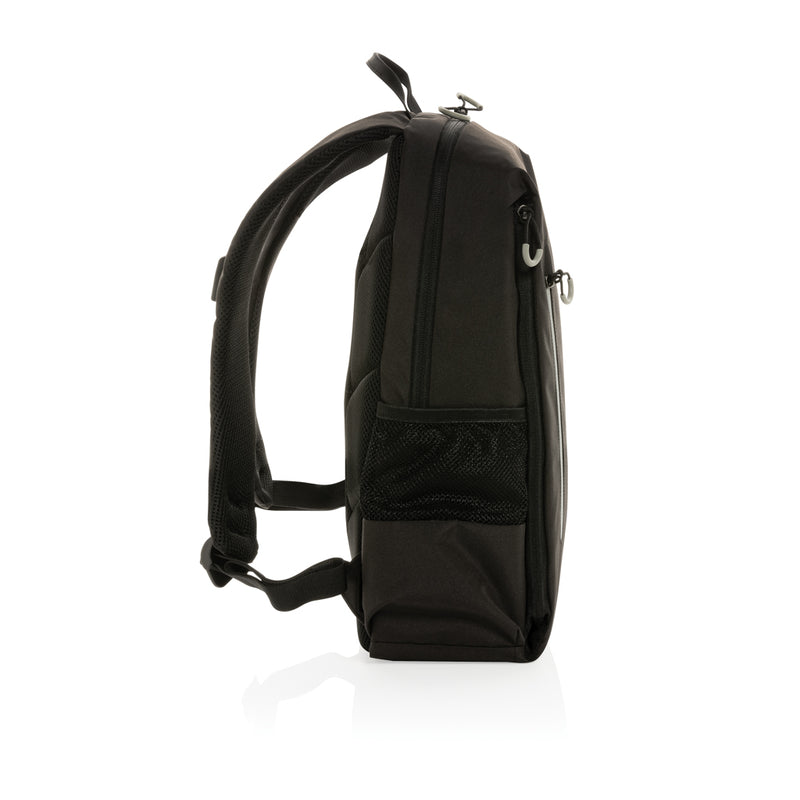 Load image into Gallery viewer, XD Xclusive Impact AWARE™ Lima 15.6-inch RFID laptop backpack with multiple compartments and padded shoulder straps.