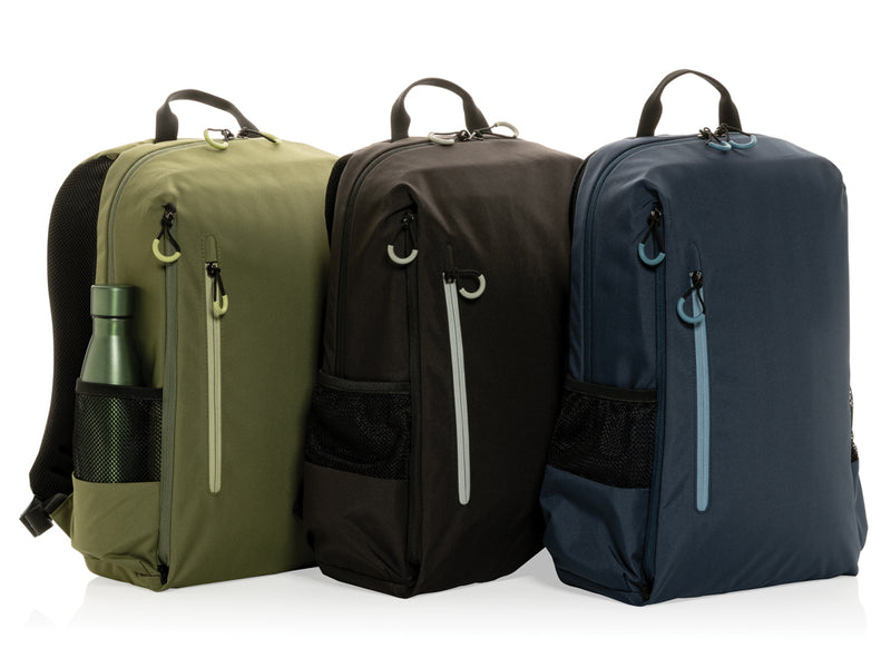Load image into Gallery viewer, Impact AWARE™ Lima 15.6-inch RFID laptop backpack by XD Xclusive with multiple compartments and padded shoulder straps.