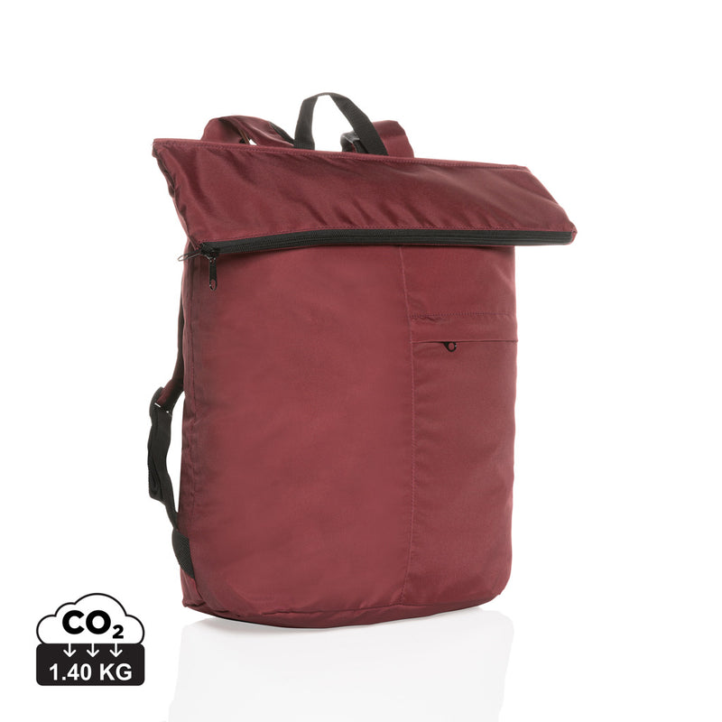 Load image into Gallery viewer, Lightweight Dillon AWARE™ RPET foldable backpack by XD Collection, shown in a compact, foldable design with adjustable straps.