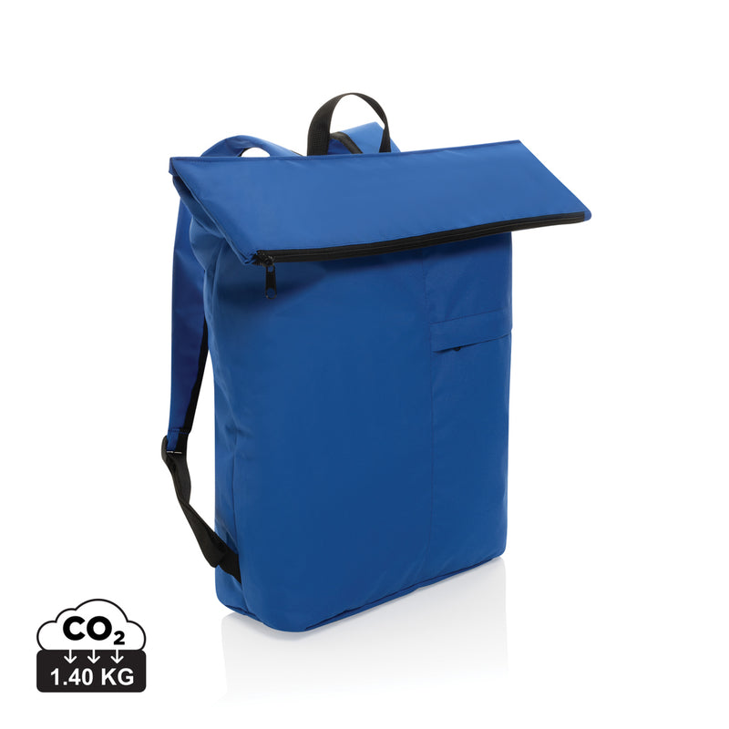 Load image into Gallery viewer, XD Collection Dillon AWARE™ RPET lightweight foldable backpack in black, showing its compact design and durable material.